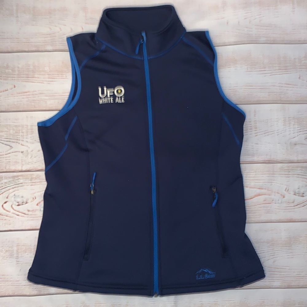 NWOT LL Bean Men’s Size Large UFO White Vest - Harpoon Brewery / UFO Beer